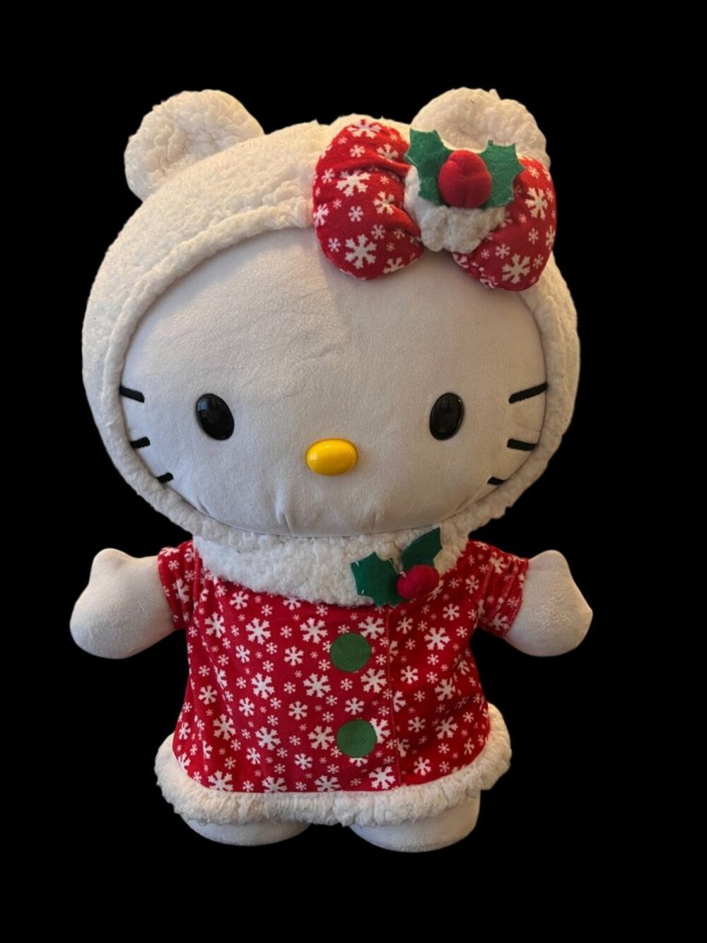 Sanrio Hello Kitty Christmas Greeter Standing Holiday Sherpa Hood Plush 18"